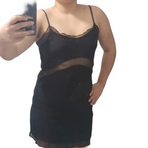 Silence + Noise mesh panel slip mini dress